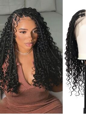 NIB 22" Wig with Curls & Braids